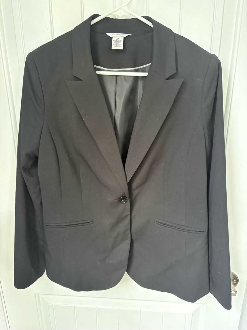 Liz Claiborne Ladies Black Single-Button Blazer Jacket